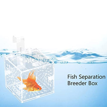 Acrylic Transparent Fish Tank, Breeding Isolation Box Aquarium Hatchery Incubator Holder with Screw Reinforcement, Convenient Use Comes with Isolation Board for Fish Breeding