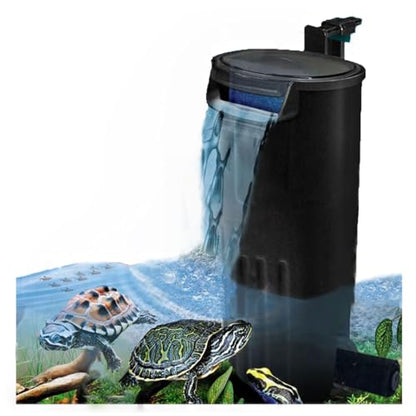 Turtle Tank Filter Aquarium Turtle Filter Internal Filter for 3 to 20 Gallons Small Fish Tank Turtle Tank Reptiles Shrimp Amphibian Frog Cichlids Newt(Aquarium filter)