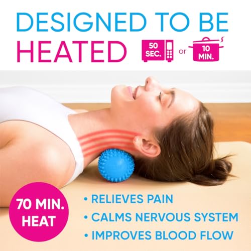 Dr. Cohen's acuball Heatable Deep Tissue Massage Ball - acuBall Trigger Point Massage Therapy for Myofascial and Stress Release and Exercise - Effective Back Massager Ball for Targeted Pain Relief - color: Acuball Large - Blue