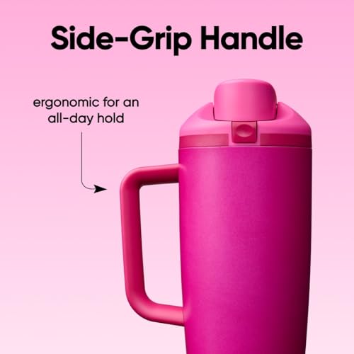 Owala FreeSip Tumbler Stainless Steel Water Bottle 40 oz Read My Lips | Triple-Layer Insulation | Leak-Proof Lid with Push-Button | Double Threaded Lid for Left and Right-Handed Drinking - color: Read My Lips, size: 40 Ounces