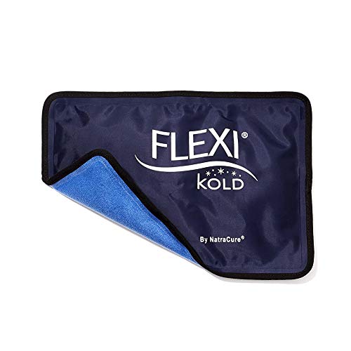 FlexiKold Reusable Gel Ice Pack with Straps – Cold Compress Pack for Injuries – Flexible Medical Ice Wrap for Back, Shoulders, Legs, Knees, Sciatica, Muscle Pain – Half Size - style: Medium