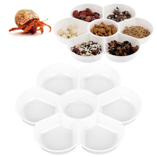2 Pcs Hermit Crab Ceramic Food Dish, Small Hermit Crab Water Dish Hermit Crab Kit Mini Food Dish Kit for Hermit Crab Tarantula and Snail (White)
