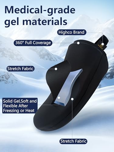 1 Pack Foot Ice Pack for Toe,Freeze Flexible Ice Gel Socks Cold Therapy | Foot Toes Ice Pack Wrap for Broken Toes & Bunion Surgery Recovery- Tendonitis, Plantar Fasciitis, Swelling, Sport Injuries - color: Black-1pack