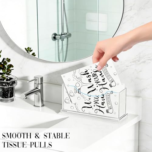Guest Towel Napkin Holder Bathroom - Clear Waterproof Vertical Disposable Paper Napkins Hand Towel Holder Tray for Kitchen Dining Table Home Hotel Office Decorative - size: Vertical - Guest Towel Holder