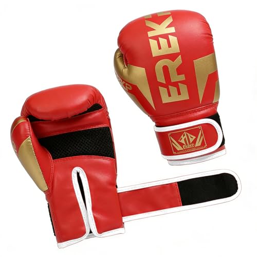 Kids Boxing Training Gloves, Sparring Boxing Gloves for Boys Girls - color: Red, size: 12 oz