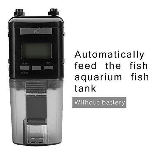 Yosoo Automatic Fish Feeder for Aquarium, Vacation, Weekend, Flake Pellets, Digital Timer, Black, Modern Style