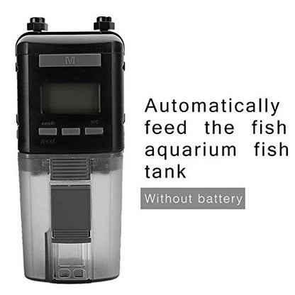 Yosoo Automatic Fish Feeder for Aquarium, Vacation, Weekend, Flake Pellets, Digital Timer, Black, Modern Style