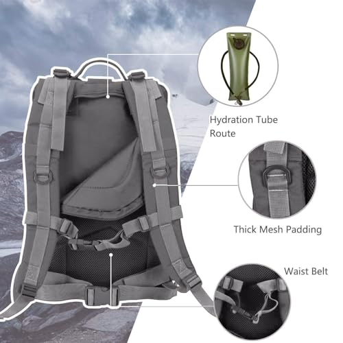 Hannibal Tactical MOLLE Assault Backpack, Tactical Backpack Military Army Camping Rucksack - color: Grey