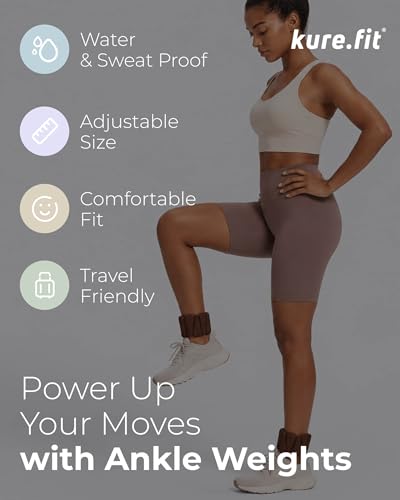 Pilates Wrist & Ankle Weights | Adjustable Weighted Bangles | 1LB/2LB Each - color: Cocoa, size: 1 LB