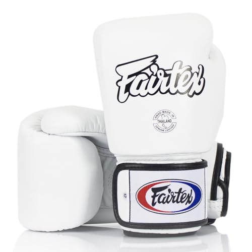 Fairtex BGV1 16 oz White Glove + SP5 Black Medium Shin Guards