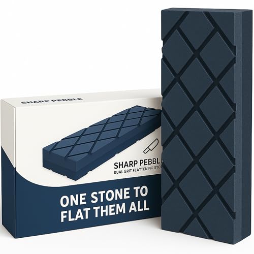 Sharp Pebble Large Flattening Stone- Dual Grit Coarse/Fine Sharpening Stones Flattener- Diamond Grooves Whetstone Fixer-Re Level Any Whetstones & Waterstones