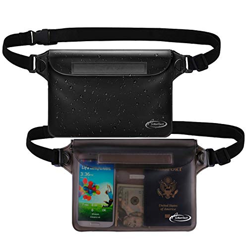 AiRunTech Waterproof Fanny Pack,Phone Pouch Dry Bag for Passport Wallet Purse,Floating Waterproof Bags for Travel Beach Swimming Kayaking Boating Cruise Accessories - color: Gray + Black