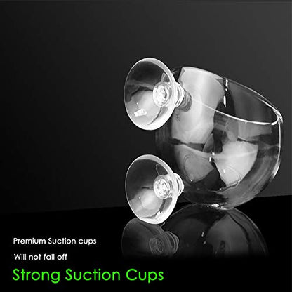 2X Crystal Glass Aquatic Plant Pot, Planter, Red Shrimp Live Plants Fish Tank Holder with 4X Suction Cups for Aquarium Aquascape Decoration… - size: 2 Count (Pack of 1)