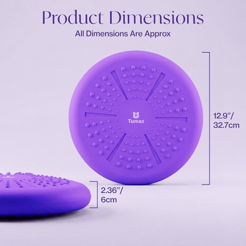 Tumaz Wobble Cushion Wiggle Seat Core Balance Disc with Pump - color: 08. Purple