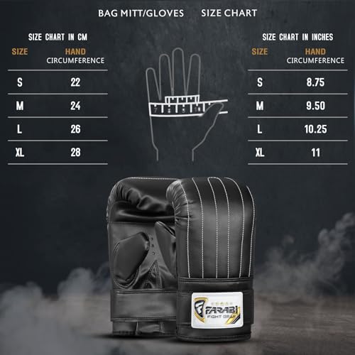 Farabi Sports Punching Bag Gloves - Heavy Bag Gloves for Men and Women Boxing Bag Gloves - Bag Mitts for Sparring, Boxing, MMA, Muay Thai, Kickboxing, Focus Pads and Punching Bag