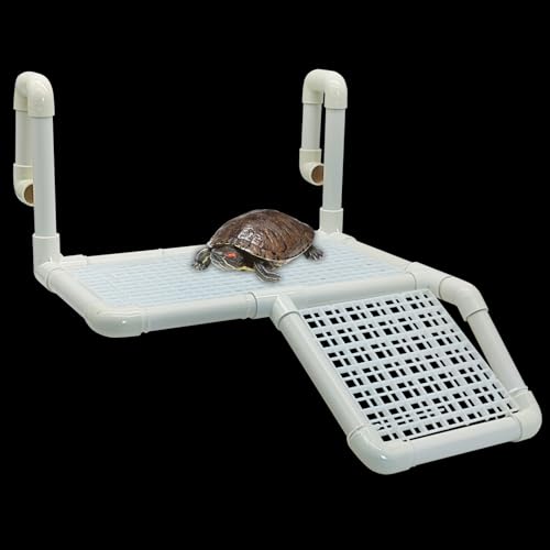 Fhiny Hanging Turtle Basking Platform, Plastic Turtle Dock Basking Area Reptile Floating Dock Climbing Ramp for Aquatic Turtles Tortoise Tank Accessories Decor for Lizard Gecko Hermit Crab