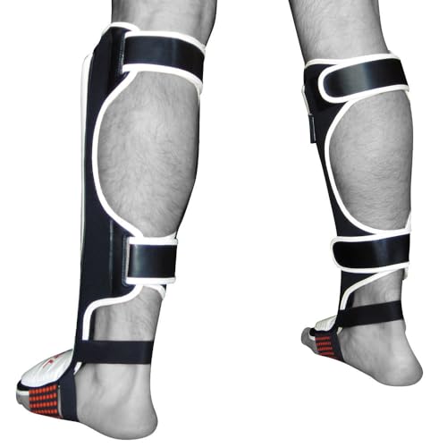 Meister Edge Leather Shin & Instep Guards w/Gel Padding (Pair) - color: White, size: Small-Medium