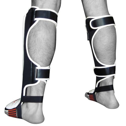 Meister Edge Leather Shin & Instep Guards w/Gel Padding (Pair) - color: White, size: Small-Medium