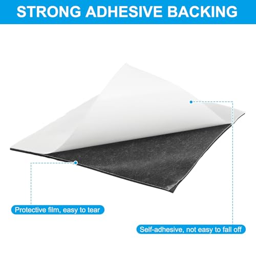 PATIKIL Adhesive Foam Padding, 4pcs 4"x4"x1/16 Closed Cell Foam Sheet Neoprene Rubber Self Stick Anti-Slip Pads for Furniture Cars Speakers Keyboards Door Frame Gaps, Black