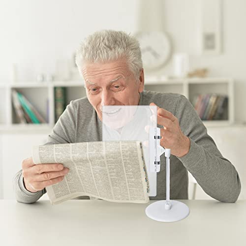 Magnifying Glass Sheet -2 Sets Full Page Magnifier for Reading with Stand Large Flexible Hands-Free Magnifying for Low Vision Elderly, Seniors,Book, Close, Crafts, Sewing, 7x5 inch, 3X