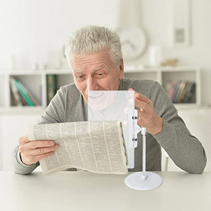 Magnifying Glass Sheet -2 Sets Full Page Magnifier for Reading with Stand Large Flexible Hands-Free Magnifying for Low Vision Elderly, Seniors,Book, Close, Crafts, Sewing, 7x5 inch, 3X