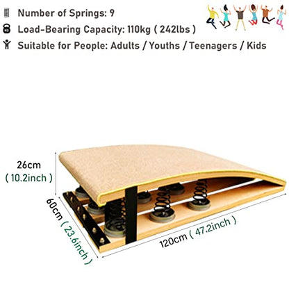 LXLZYXSF Jump Assist Boards Springboard for Martial Arts/Gymnastics Training, Track & Field Athletic Equipment, High/Long Jump Backflip Practice Elastic Board, Hard Wood