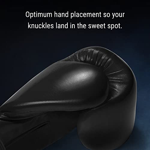 Hayabusa Pro Leather Hook and Loop Boxing Gloves for Men and Women - color: Black, size: 14oz