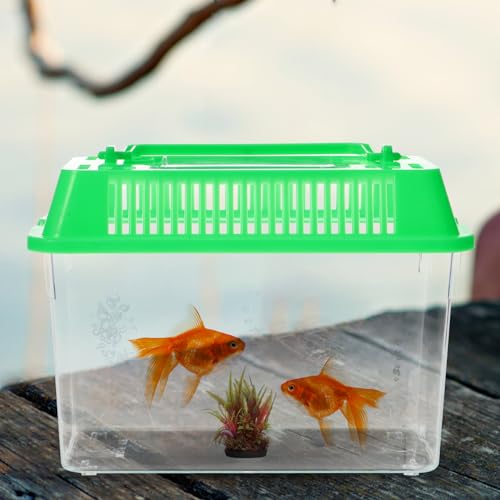 balacoo 2pcs Mini Fish Tank Reptile Carrier Betta Fish Bowl Small Betta Fish Tank Car Aquarium Small Fish Bowl Mini Fish Bowls Goldfish Tank Gold Fish Tank Kit Stroller Travel Portable