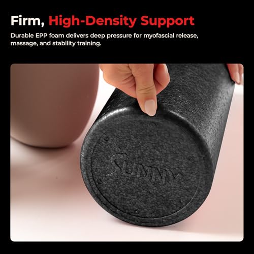 Sunny Health & Fitness 24" Black High-Density Yoga Foam Roller - color: Black, size: 24-Inch