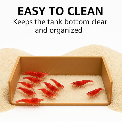 Aquarium Feeding Barrier - Substrate Retention Wall for Shrimp, Snail & Pleco | Bare Bottom Cove for Easy Feeding & Cleanup (Black)