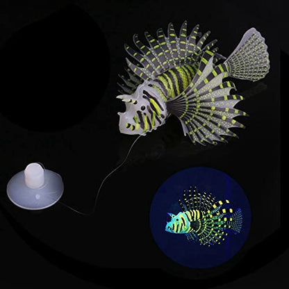 Fish Tank Landscape Ocean Tropical Fish Underwater Ornaments Lionfish Simulation Fish Aquatic Pet Supplies(B,Blue)