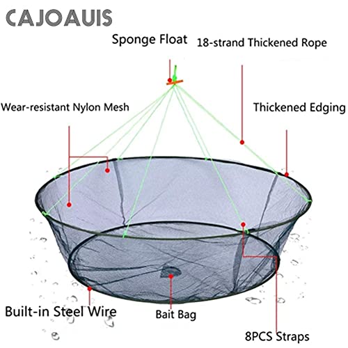 Foldable Fishing Net Hand Casting Cage Crab Net for Fish Shrimp Minnow Crayfish Crab - size: Big-Diameter:39.4inch/100cm
