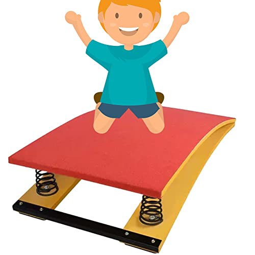 Junior Springboard for Gymnastics, Kids Sport Equipment for Vaulting/Training, Non-Slip Carpet & 2 Steel Springs, 40/55kg Bearing, for School, Home (Color : Rosso, Size : 50x80cm) - color: Rosso, size: 50x80cm