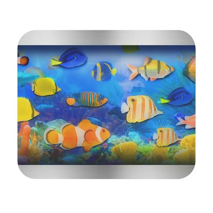 Frutiger Aero Fish Tank Mouse Pad, 9x8 Computer Desk Mat for Home, Office, Gaming, Y2K Nostalgic Retro Futurism Aesthetic