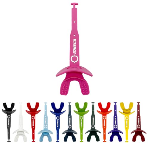 O Shield Striker Football Lip Guard with Permanent Strap - color: Pink