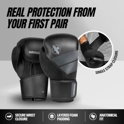 Hayabusa S4 Boxing Gloves - Sparring & Muay Thai - color: Black, size: 12 oz, Small