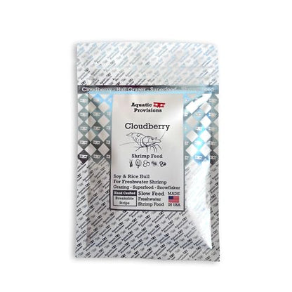 Aquatic Provisions Cloudberry Shrimp Feed, Snowflake Hybrid Style Shrimp Food for Neocaridina and Caridina with Chlorella and Rice Hulls, 0.35 oz (10g)
