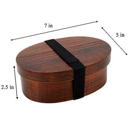 Wooden Lunch Box for Kids/Adult,Japanese Bento Box with Compartment Wood Bento Lunch Box for Picnicking Office Hiking Camping,Brown - color: Brown