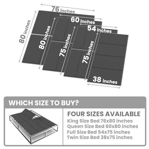 Light and Thin Bunkie Board, Folding Spring Box,Queen Size 57.5x80'', Large Double Bed 10MM, Bed Support Flat Noodles,Light and Thin, Breathable, Noise Minimizing - size: Queen 57.5x80''
