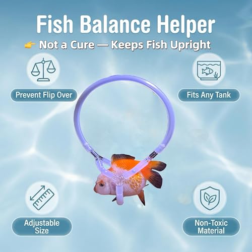 Handmade Adjustable Fish Buoyancy Support Harness – Floating Support Ring for Various Fancy Goldfish, Helps Maintain Upright Position & Swimming Balance (Fits Back Length up to 8" (20cm))
