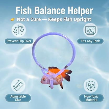 Handmade Adjustable Fish Buoyancy Support Harness – Floating Support Ring for Various Fancy Goldfish, Helps Maintain Upright Position & Swimming Balance (Fits Back Length up to 8" (20cm))