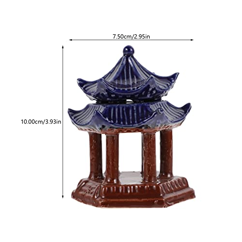 balacoo Ceramic Pavilion Aquarium Decor 3.93In Mini Pagoda Fish Tank Ornament for Aquatic Landscaping and Zen Garden Aquarium Decoration