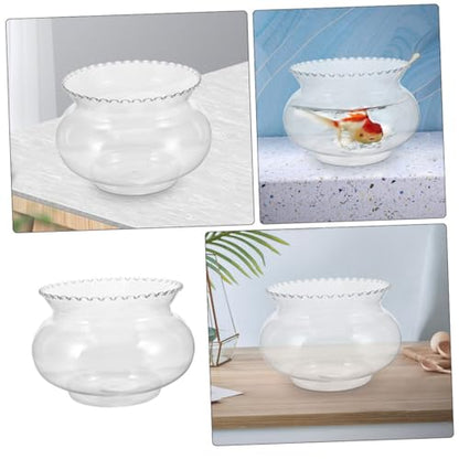 DECHOUS Round Aquarium Versatile Fish Bowl for Betta Fish Turtles for Home Decor Hydroponic Display Compact Desktop Centerpiece Easy Maintenance