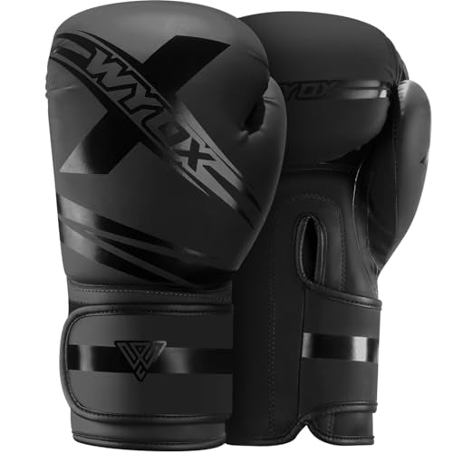 WYOX Boxing Bundle – Focus Mitts & Adult Boxing Gloves Set, Curved Punch Pads, MMA Training Gear for Muay Thai, Kickboxing, Sparring, Punching Bag Workout Equipment