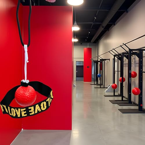 Boxing Ball Equipment - Boxing Training Ball, Boxer Reflex Ball, Boxing Reflex Ball Headband Set, Beginners Friendly Reflex Ball Headband, Boxing Trainer Boxing Gym Equipment Other Sports - color: Red