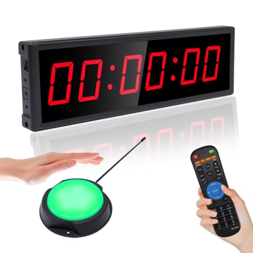 Digital Timer, Interval Timer with Wireless Button & Remote for Outdoors - color: Red With One Button