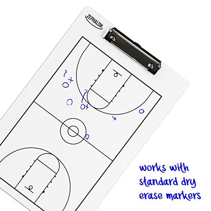 Dry Erase Basketball Clipboard for Coaches Double Sided Board, 14.5" x 9.5"
