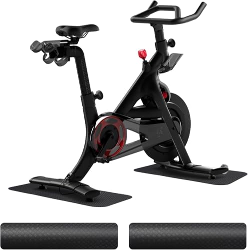 THAILE 2-Pack Bike & Rowing Machine Mats, 4mm, for Peloton & Yosuda | Stability & Cushioning Reduces noise and vibration under Peloton-compatible bikes, spin bikes, treadmills and walking pads. - size: 23.6"L x 11.8"W x 0.14"Th