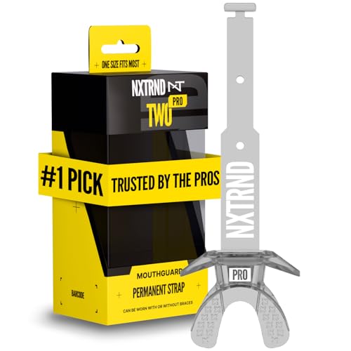 Nxtrnd Two Pro Football Mouth Guard, Permanent Strap, Fits Adult & Youth (Transparent) - color: Transparent Pro