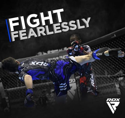 RDX IMMAF Approved Shin Guards, Competition Level Neoprene Shin Pads for Sparring and Grappling, MMA Kickboxing, Professional Shin Insteps Protection, Men Women - color: Blue, size: Medium
